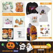 オレンジ色のかわいいハロウィンの魔女の箒 タイル