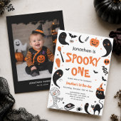 ハロウィン おばけ1歳の誕生日 男の子 招待状