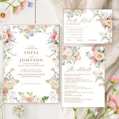 Wildflower pastel floral spring garden Wedding  ラベル