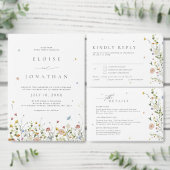 春ワイルドフラワーガーデンフローラミニマル結婚リスト テーブルナンバー (この独立クリエイターのコレクションをカスタマイズ。)