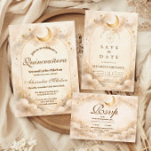 Starry Night Gold Quinceañera 招待状