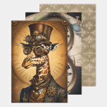 Collection Steampunk Animal - Giraffe Decoupage 