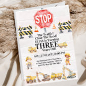 Construction Themed Children's Birthday Invitation 招待状