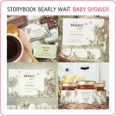 Woodland Forest Animals Bearly Wait Baby Shower ステムなしワイングラス
