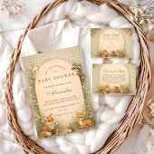 Storybook Woodland Meadow Baby Shower 招待状