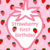 いちごの1歳の誕生日パーティー 女の子 紙コップ