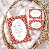 Strawberry Gingham Cottage Baby Shower スタンダードカクテルナプキン