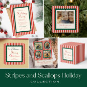 Stripes and Scallops Holiday Photo Mug コーヒーマグカップ