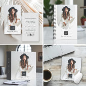 女スタイリッシュ起業家モダンモノグラム写真 名刺