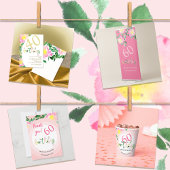 夏の誕生日フローラ パーソナライズされた ラッピングペーパー