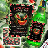 名前を追加Summer Birthday Fun Watermelon Black ラッピングペーパー