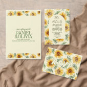サンフラワーユーカリフローラ結婚植物学 招待状 (この独立クリエイターのコレクションをカスタマイズ。)