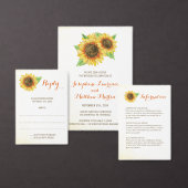 ひまわり水彩パーソナライズされた座席表 テーブルナンバー (この独立クリエイターのコレクションをカスタマイズ。)