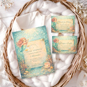 Sunlit Mermaid Reef Baby Shower 招待状