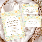 Sunny Coastal Beach Baby Shower 招待状