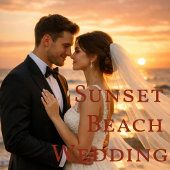 Romantic Sunset Beach Wedding Vows Program