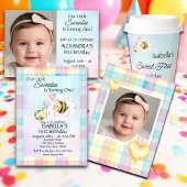 Sweet Bee First Birthday Personalized  ギフトタグ