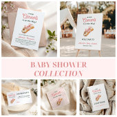 Sweet Cannoli Pink Bow Girl Italian Baby Shower 招待状