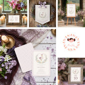 Lilac Gingham Baby Goose Table Number LPM26 テーブルナンバー