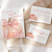 小さなカボチャがピンクボウ歓迎の途中にある ポスター