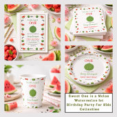Sweet One in a Melon Watermelon 1st Birthday Party 招待状