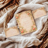 Sweet Peach Garden Bridal Shower 招待状