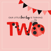 3 Photo Ladybug 2nd Birthday Invitation 招待状