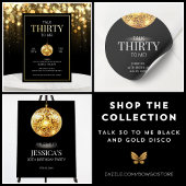 ブラック&金ゴールドトーク30歳の誕生日 スタンダードカクテルナプキン