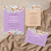 タンジェリンカンキツブルーミングブランチフローラ薄紫 ラッピングペーパー (この独立クリエイターのコレクションをカスタマイズ。)