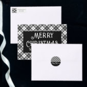 タータンチェックパターンホリデーズクリスマス白黒 タイル