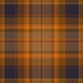 ダークブラウンオレンジバイオレットタータンチェックプレイドクリスマス ブラッシュドポリエステルツリースカート