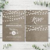 Taupe String Lightsの結婚モノグラム スタンダードカクテルナプキン (この独立クリエイターのコレクションをカスタマイズ。)