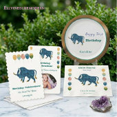 Taurus 1st Birthday Impressionist Gold Glitter 招待状