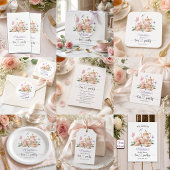 Wildflowers QR Code Tea Party Bridal Shower  招待状