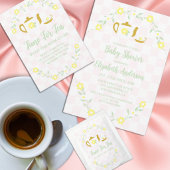 Tea Party Floral Baby Shower 招待状