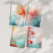 Destination Beach Teal Coral & Soft Yellow Sunset  セーブザデート