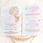 ピンクブルージェンダーリビールベビーシャワーおむつラッフル エンクロージャーカード
