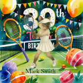 テニス30歳の誕生日シャム猫好き スタンダードランチョンナプキン