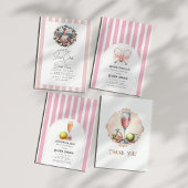Preppy Blush Pink Tennis Bridal Shower 招待状