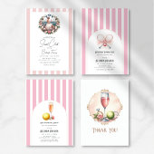 Preppy Blush Pink Tennis Bridal Shower 招待状