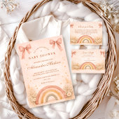 Terracotta Boho Rainbow Baby Shower Diapper Raffle エンクロージャーカード