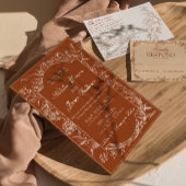 Terracotta Burnt Orange Floral Boho Wedding RSVP