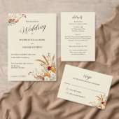 テラコッタラストフラワーズボホ秋の結婚式 招待状 (この独立クリエイターのコレクションをカスタマイズ。)