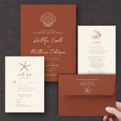 テラコッタシーシェルビーチ先結婚式 エンクロージャーカード