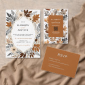 グレーブラウン離れメープルズ秋結婚の 缶クーラー (この独立クリエイターのコレクションをカスタマイズ。)