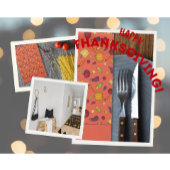 幸せな感謝野菜のパターン白 スクエアペーパーコースター