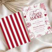 That’s Amore Red Bridal Shower Recipe Card エンクロージャーカード