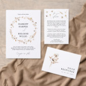 Modern Dried Wildflower Boho Wedding RSVP Card (この独立クリエイターのコレクションをカスタマイズ。)
