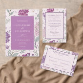 Soft Pink and Purple Lilac Floral Wedding  招待状 (この独立クリエイターのコレクションをカスタマイズ。)