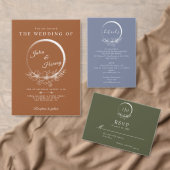 ボヘミアンミニマルバーンシエナ結婚式招待状 招待状 (この独立クリエイターのコレクションをカスタマイズ。)